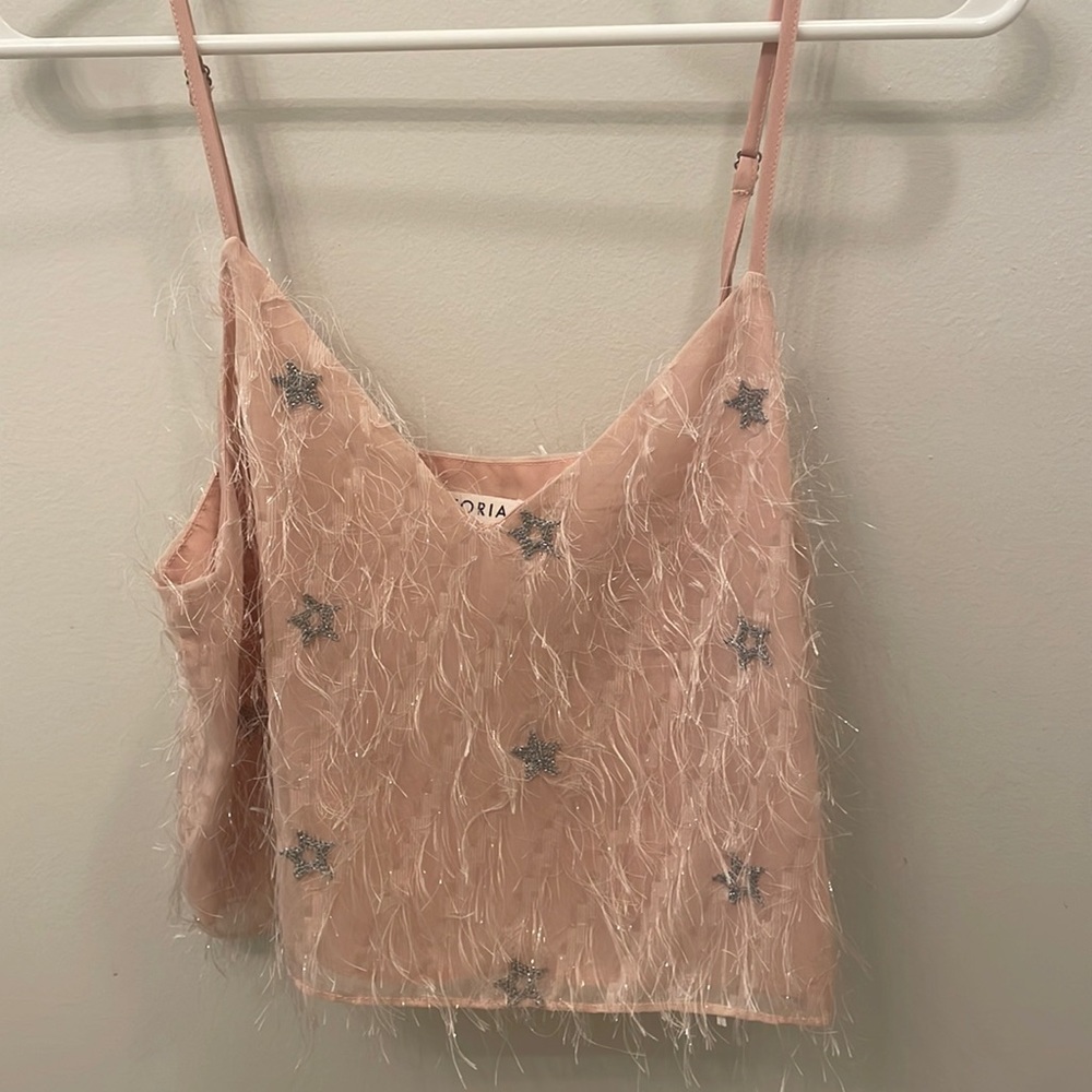 Pink Tank Top with Silver Stars